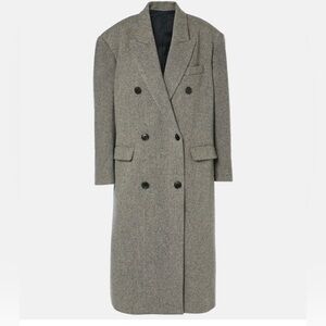 Chic Gray Double-Breasted Women's Trench Coat size 40  lexana wool-blend coat